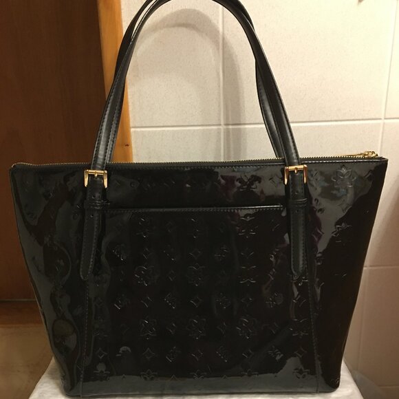 NWT!!! Michael Kors Ciara Black Metallic Large Shoulder Tote w/ wristlet - Picture 2 of 16